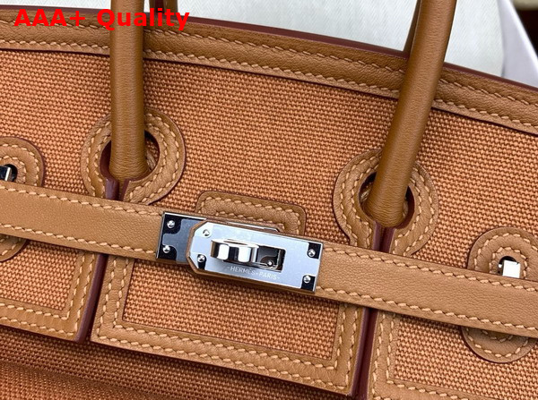 Hermes Birkin Cargo 25cm Gold Canvas and Swift Calfskin Replica