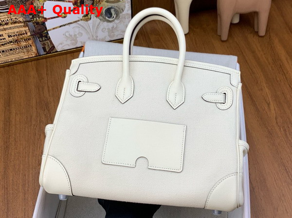Hermes Birkin Cargo 25cm Milk White Canvas and Swift Calfskin Replica