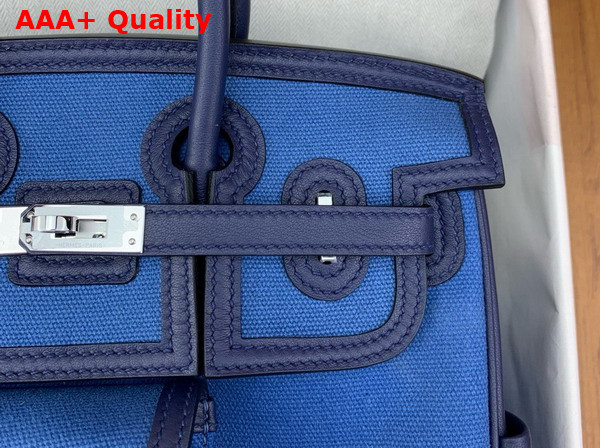Hermes Birkin Cargo 25cm Navy Blue Canvas and Swift Calfskin Replica