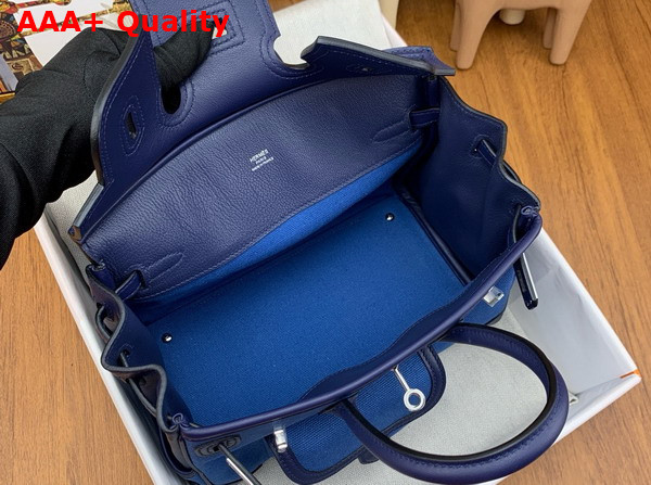 Hermes Birkin Cargo 25cm Navy Blue Canvas and Swift Calfskin Replica