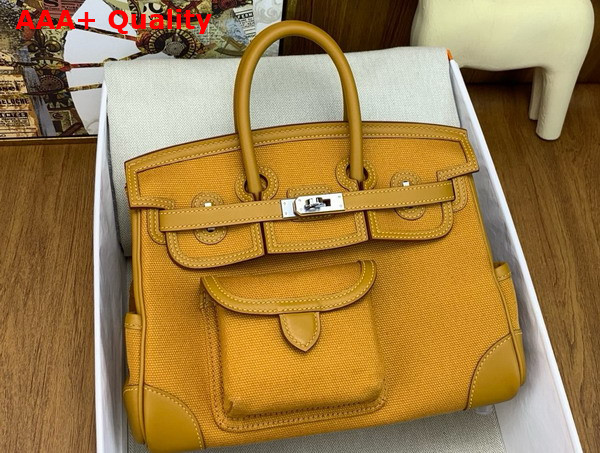 Hermes Birkin Cargo 25cm Sesame Canvas and Swift Calfskin Replica