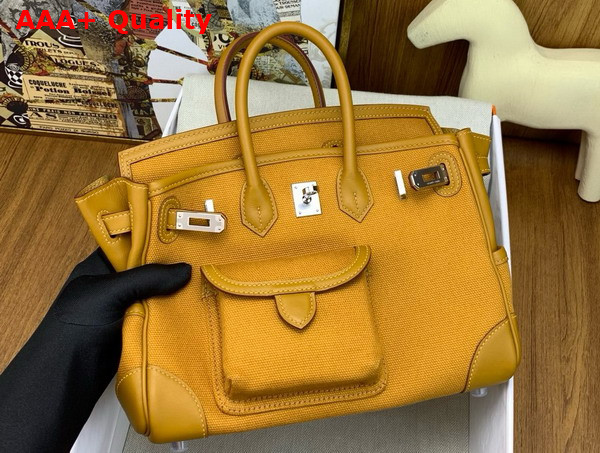 Hermes Birkin Cargo 25cm Sesame Canvas and Swift Calfskin Replica