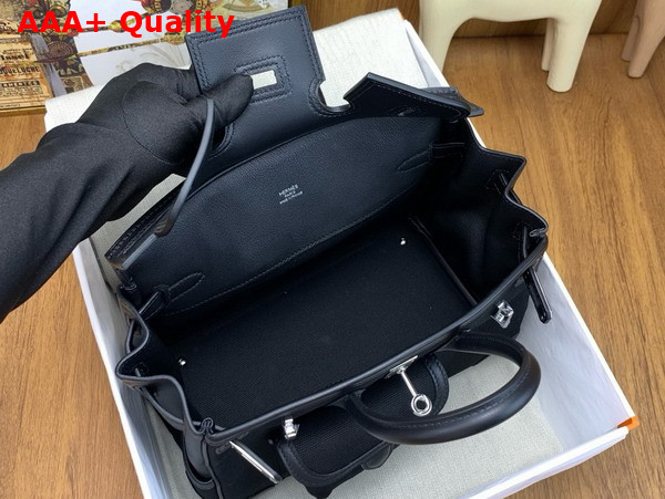 Hermes Birkin Cargo Bag 25cm Noir Canvas and Swift Calfskin Replica