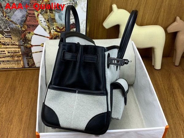 Hermes Birkin Cargo Bag 25cm Prunoir and Noir H Canvas and Swift Calfskin Replica