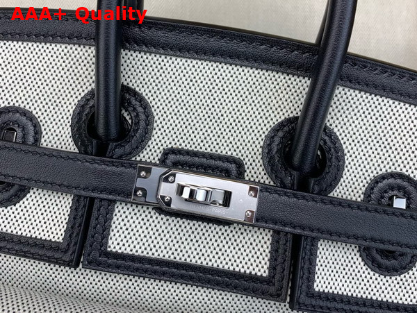 Hermes Birkin Cargo Bag 25cm Prunoir and Noir H Canvas and Swift Calfskin Replica