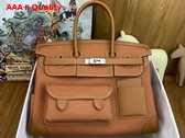Hermes Birkin Cargo Bag 35cm Gold Canvas and Swift Calfskin Replica