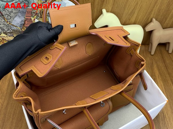 Hermes Birkin Cargo Bag 35cm Gold Canvas and Swift Calfskin Replica
