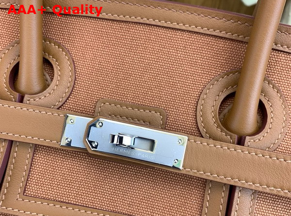 Hermes Birkin Cargo Bag 35cm Gold Canvas and Swift Calfskin Replica