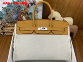 Hermes Birkin Fray Fray Bag 35 in Natural H Canvas and Swift Calfskin Replica