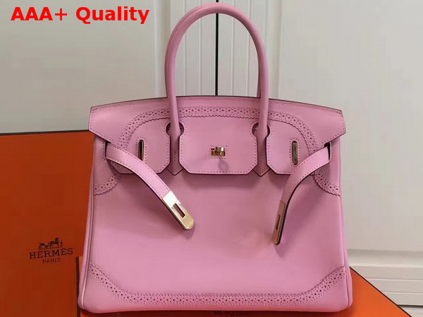 Hermes Birkin Ghillies 30cm Swift Leather Pink Replica