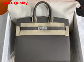 Hermes Birkin Sellier 25 Bag in Grey Epsom Calfskin Replica