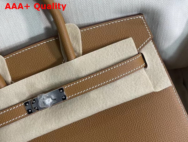 Hermes Birkin Sellier 25 Bag in Tan Epsom Calfskin Replica