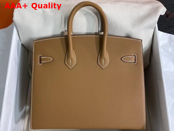 Hermes Birkin Sellier 25 Bag in Tan Epsom Calfskin Replica