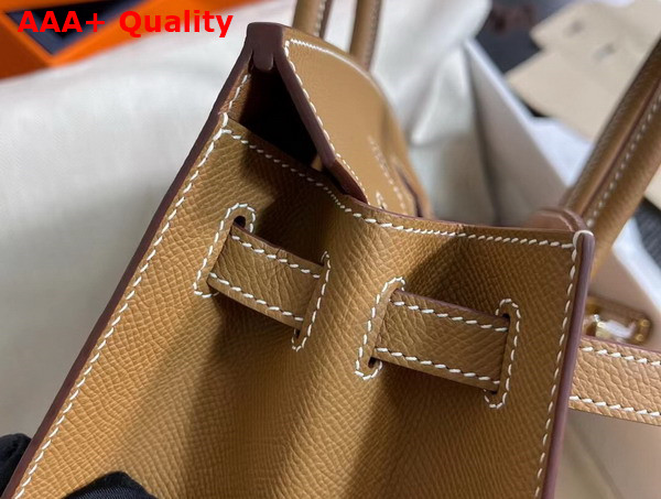 Hermes Birkin Sellier 25 Bag in Tan Epsom Calfskin Replica