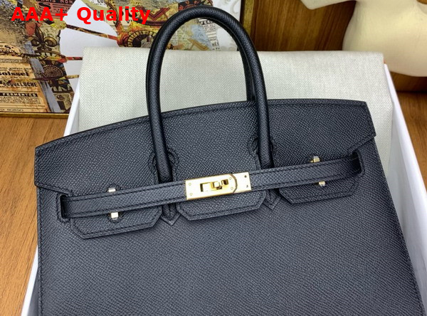 Hermes Birkin Sellier 25 in Black Epsom Calfskin Replica
