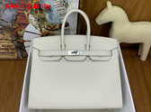 Hermes Birkin Sellier 25 in Blanc Epsom Calfskin Replica