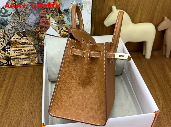 Hermes Birkin Sellier 25 in Gold Brown Epsom Calfskin Replica