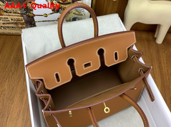 Hermes Birkin Sellier 25 in Gold Brown Epsom Calfskin Replica