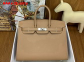 Hermes Birkin Sellier 25 in Oat Milk Epsom Calfskin Replica
