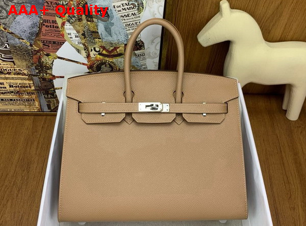 Hermes Birkin Sellier 25 in Oat Milk Epsom Calfskin Replica