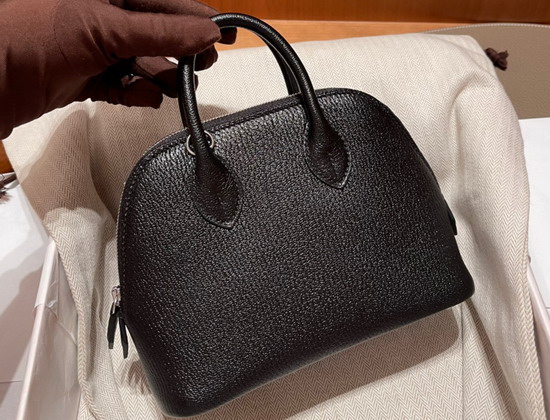 Hermes Bolide 18 Black Goatskin Replica