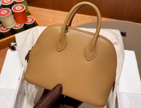 Hermes Bolide 18 Tan Goatskin Replica