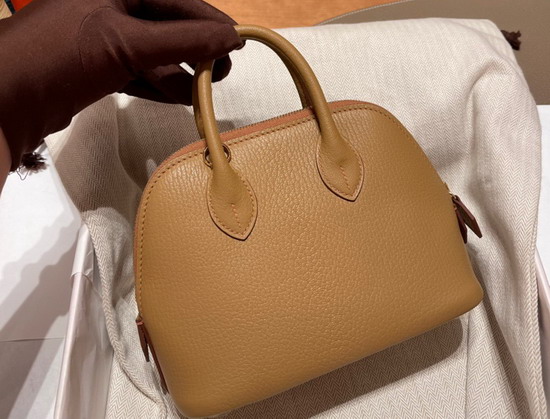 Hermes Bolide 18 Tan Goatskin Replica