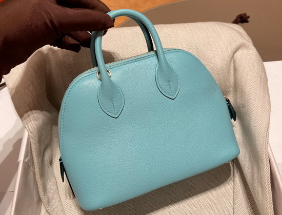 Hermes Bolide 18 Turquoise Goatskin Replica