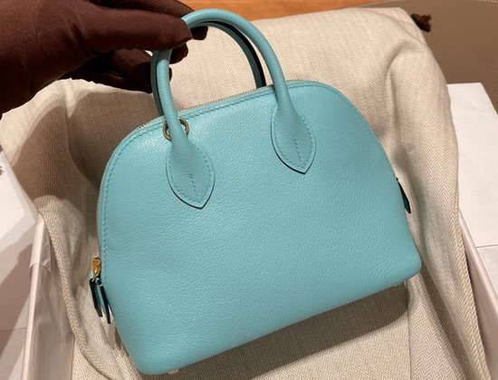 Hermes Bolide 18 Turquoise Goatskin Replica
