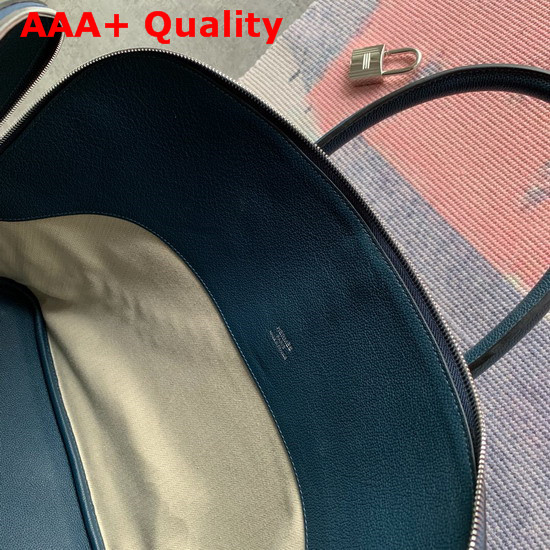 Hermes Bolide 1923 45 Basebal Bag Bleu de Malte Blanc Hand Stitching Replica