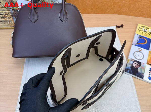 Hermes Bolide 25 Bag in Natural Cotton Canvas and Swift Calfskin Replica