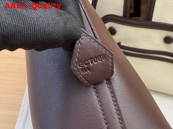 Hermes Bolide 25 Bag in Natural Cotton Canvas and Swift Calfskin Replica