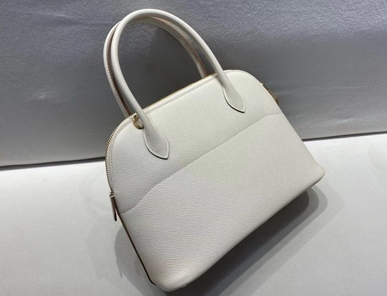Hermes Bolide 27 Blanc Epsom Leather Hand Stitching Replica