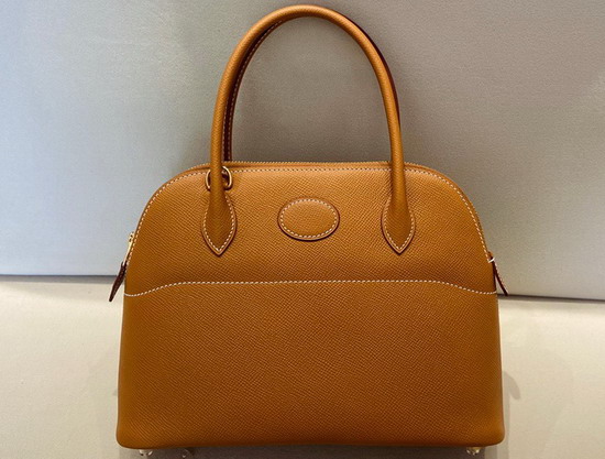 Hermes Bolide 27 Brown Epsom Leather Hand Stitching Replica