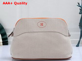 Hermes Bolide Case Medium Model Beige and Orange Canvas Replica