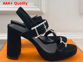 Hermes Bossa Sandal in Black Suede Calfskin Replica