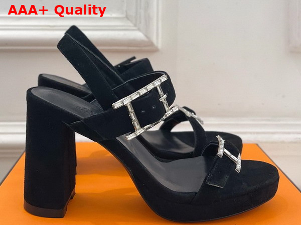 Hermes Bossa Sandal in Black Suede Calfskin Replica