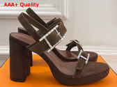 Hermes Bossa Sandal in Brown Suede Calfskin Replica