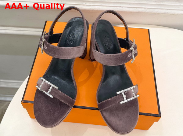 Hermes Bossa Sandal in Bruyere Velvet Replica