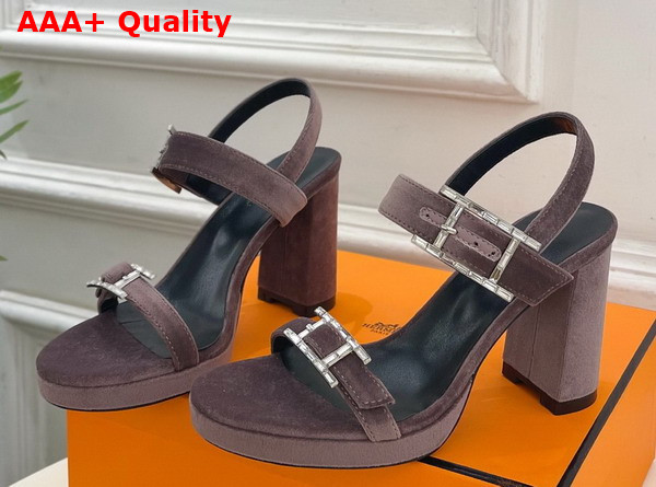 Hermes Bossa Sandal in Bruyere Velvet Replica