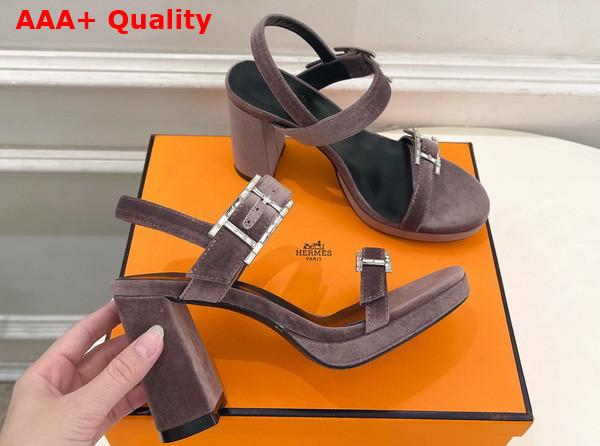 Hermes Bossa Sandal in Bruyere Velvet Replica