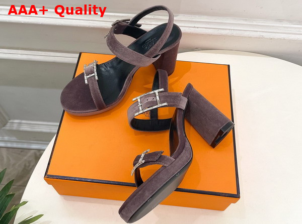 Hermes Bossa Sandal in Bruyere Velvet Replica
