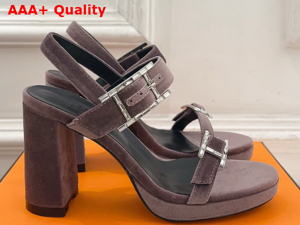 Hermes Bossa Sandal in Bruyere Velvet Replica