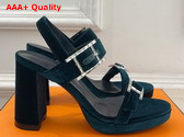 Hermes Bossa Sandal in Emerald Green Velvet Replica