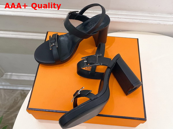 Hermes Bossa Sandal in Noir Calfskin Replica