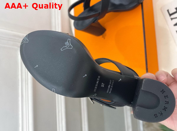 Hermes Bossa Sandal in Noir Calfskin Replica