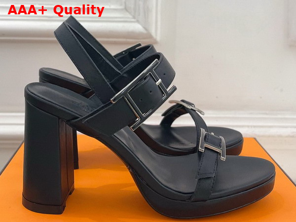 Hermes Bossa Sandal in Noir Calfskin Replica