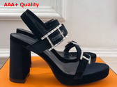 Hermes Bossa Sandal in Noir Velvet Replica