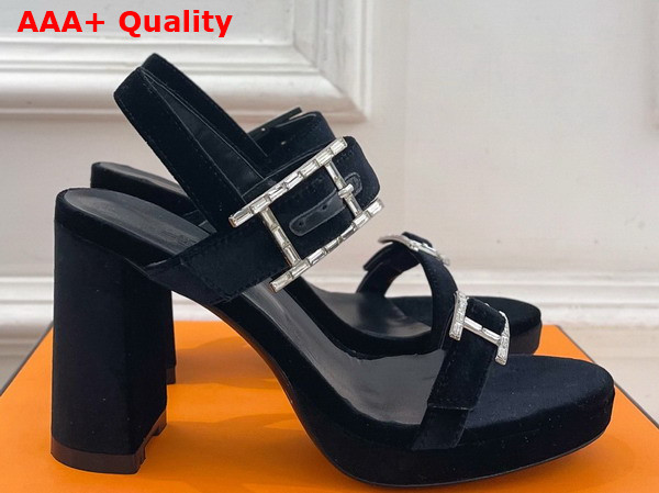 Hermes Bossa Sandal in Noir Velvet Replica