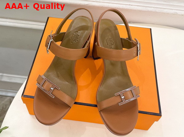 Hermes Bossa Sandal in Tan Calfskin Replica